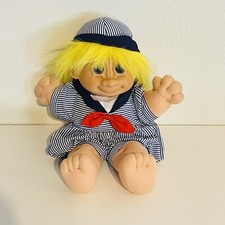 Vintage RUSS TROLL Kidz SKIPPY The Sailor 12" Plush Doll - Yellow Hair