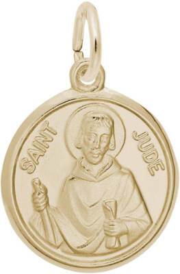 St. Jude Charm by Rembrandt 10K or 14K Gold or Sterling Silver