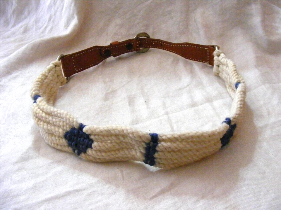 Cinturón vaquera vintage tejido cuerda estilo concho extremos de cuero para mujer 35 Foto 4 de 4