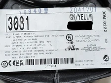 Alpha 3081 #10awg Premium Tinned Copper 600V Hook-Up Wire Green w/Yellow /10ft