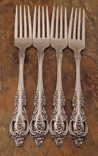 Oneida Pembrooke Renoir Set of 4 Dinner Forks SSS Stainless Flatware Lot E