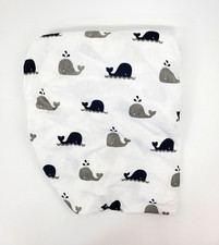 American Baby Whale Cotton Jersey Knit Fitted Bassinet Sheet 17" x 27" B79