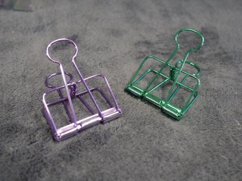 LARGE BINDER CLIPS 2 INCH WIDE 1" OF CLAMPING- LOT OF 8