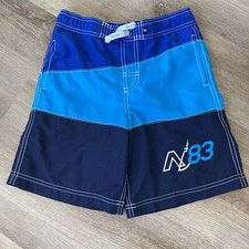 Nautica boys size XL blue striped Swim Trunks