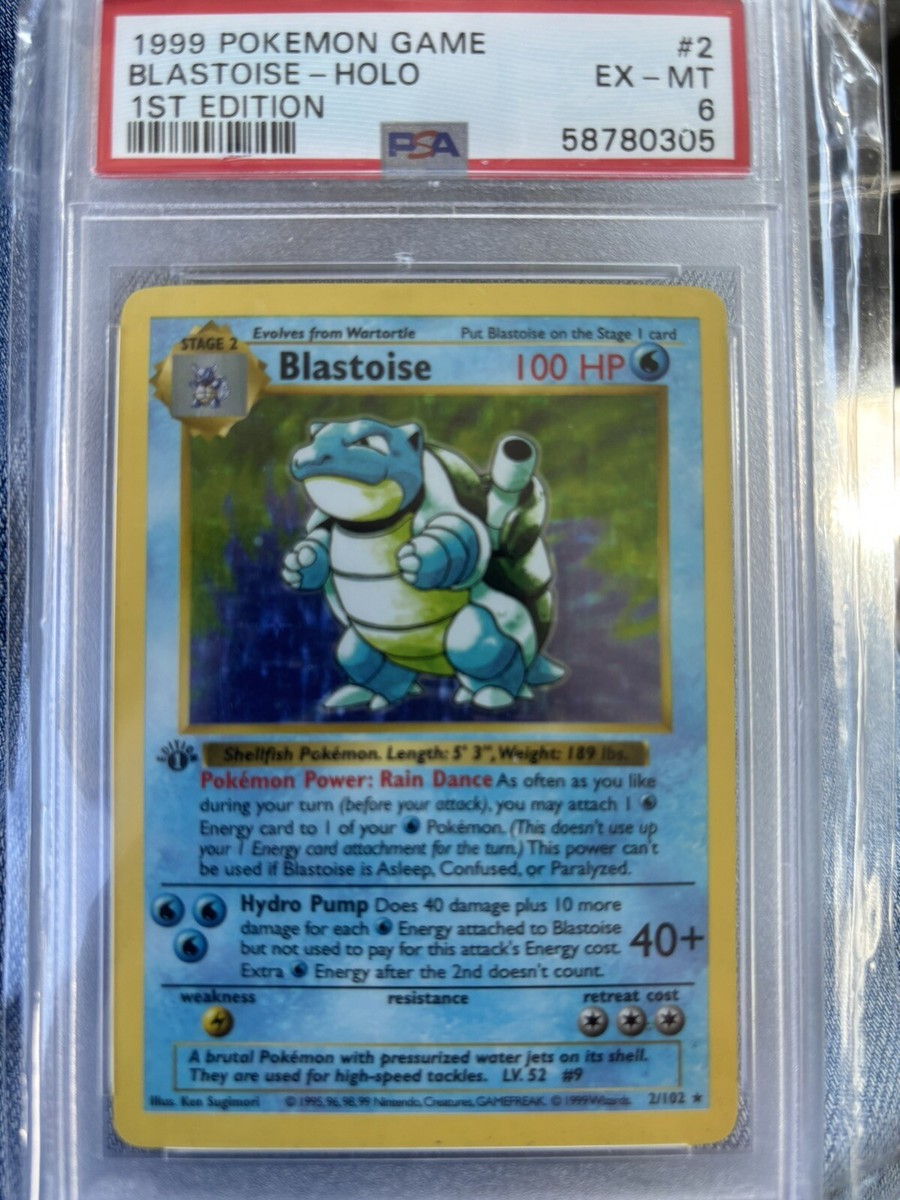 Pokémon TCG Blastoise Base Set 1st Edition 2/102 Holo Rare