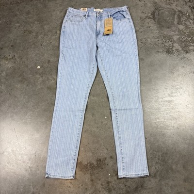 Levi s Jeans Womens 32x30 Blue Stripes Stretch 721 NWT
