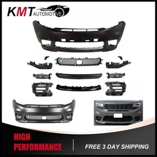 Front Bumper Grille Kit w/ Running Lights For 2017-2021 Jeep Grand Cherokee SRT8