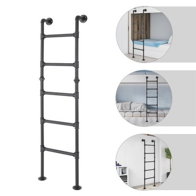 5-Step Carbon Steel Ladder Bunk Bed Ladder Stair Black 200kg/440.92lbs 66.93 in