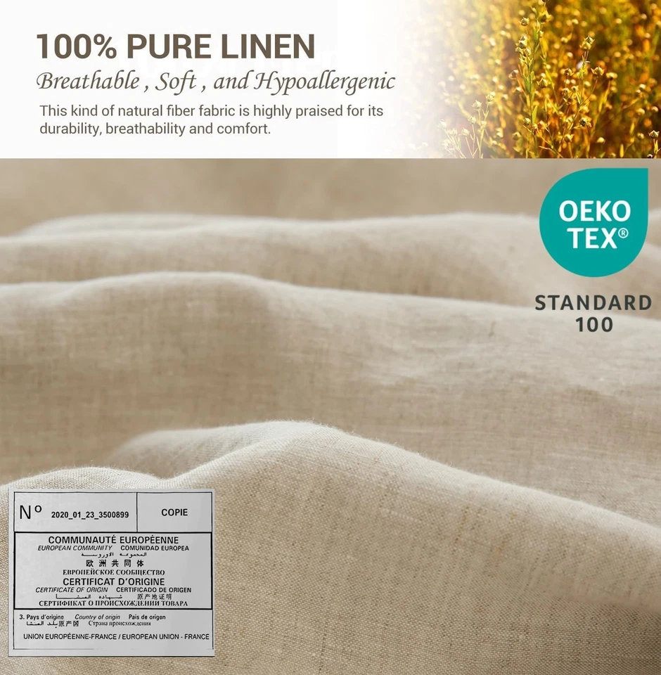 French Flax Linen Flat Sheet - Soft and Breathable - Image 4 of 4