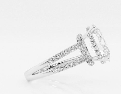 IGI Certified, 3.50CT, Lab-Grown Oval Diamond Engagement Ring, 14k White Gold - Picture 2 of 5