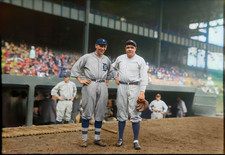 babe ruth & heinie manush-color  Colorized 8x10 Print-FREE SHIPPING
