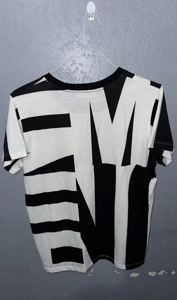 Camiseta de algodón Moschino Couture negra/blanca con estampado de logotipo M Foto 2 de 4