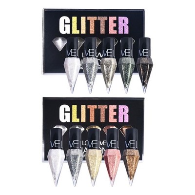 5 COLORS Eyeshadow Glitter And Glow Liquid Metallic Eye Shadow Long-lasting