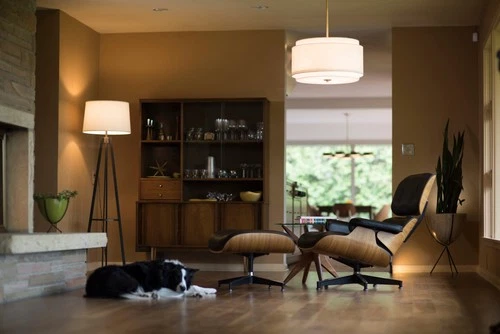 Vaxcel Lighting P0192 Brass Burnaby 4-Light Pendant With White Fabric Shade - Picture 5 of 10