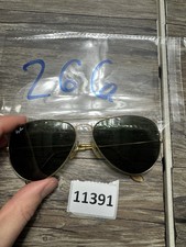 Vintage B L Ray Ban Bausch  Lomb Gold Aviators G15 Green 58mm..