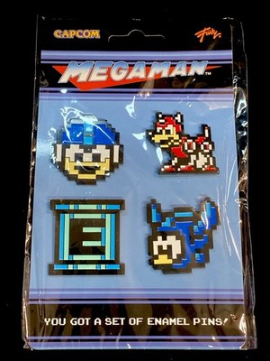 Mega Man Enamel Pin Set of 4 Loot Crate Mega Man Beat Rush E Tank New In Package