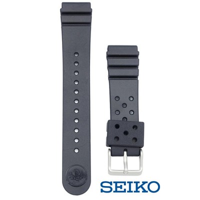 GENUINE New SEIKO DAL1BP 22mm Rubber Urethane Watch Band Strap Black FROM JAPAN