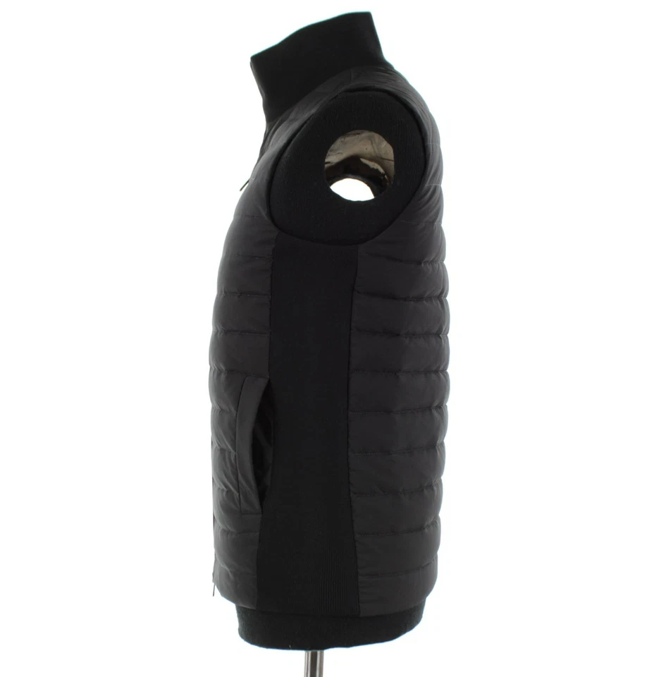 Chaleco acolchado de poliéster Luciano Barbera nuevo con etiquetas talla 48 (S EE. UU.) en negro liso Foto 3 de 4