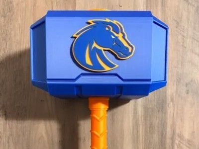 College Boise State Broncos themed Mjolnir Thor's Hammer
