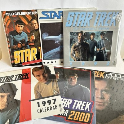 Lot of 6 - Star Trek Original Series Calendars 1989, 91, 92, 97, 2000, 02 - New