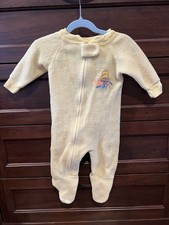 Vintage Paddington Bear Yellow Footed One Piece Pajama Size 12M USA