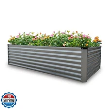GARDMAX 8x4x2FT Galvanized Raised Garden Bed Kit, Metal Planter Boxes Outdoor