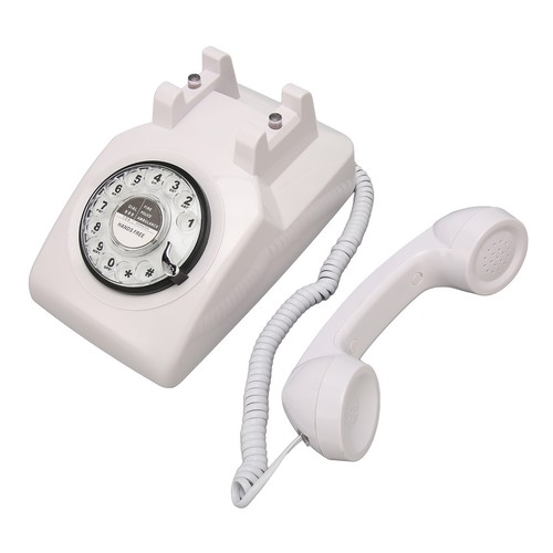 (White)Retro Telephone Easy To Use Mechanical Ringer Vintage Desk Phone Durable - Afbeelding 5 van 12