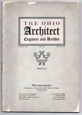 1911 Ohio Architect Engineer And Builder July Issue H B Hursh Mansfield Ohio