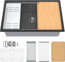 30 Inch Stainless Steel Undermount Kitchen Utility Sink Workstation Deep Single