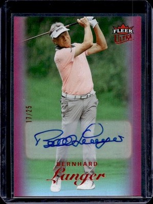 Bernhard Langer Auto /25! 2023 Fleer Ultra #6 Purple Golf Autograph