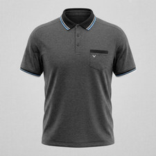 Callaway Opti-Dri Gray Golf Polo Shirt Men  s XL Stripe Performance Polyester