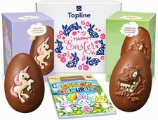 Easter Chocolate Eggs Hamper for Easter Gifts - Milk Chocolate Unicorn & Dinosau