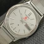 JAPAN VINTAGE SEIKO EXPO 70 AUTOMATIC 7009A MENS SILVER COLOR DIAL WATCH a2489-U