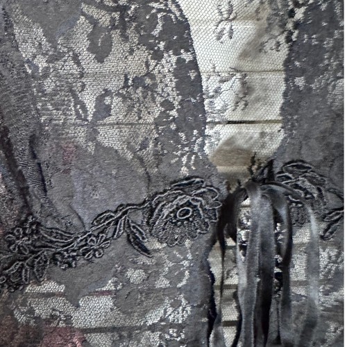 VTG Jonquil by Diane Samandi Sheer Lace Robe Peignoir M Romantic Goth Boudoir - Picture 10 of 13