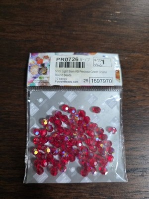 Preciosa Light Siam AB Faceted Round Crystal Beads 5mm 72pc MPN PR0726