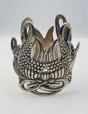 Los Castillo Vintage Mexican Sterling Silver Large Wide Swans Bangle Bracelet