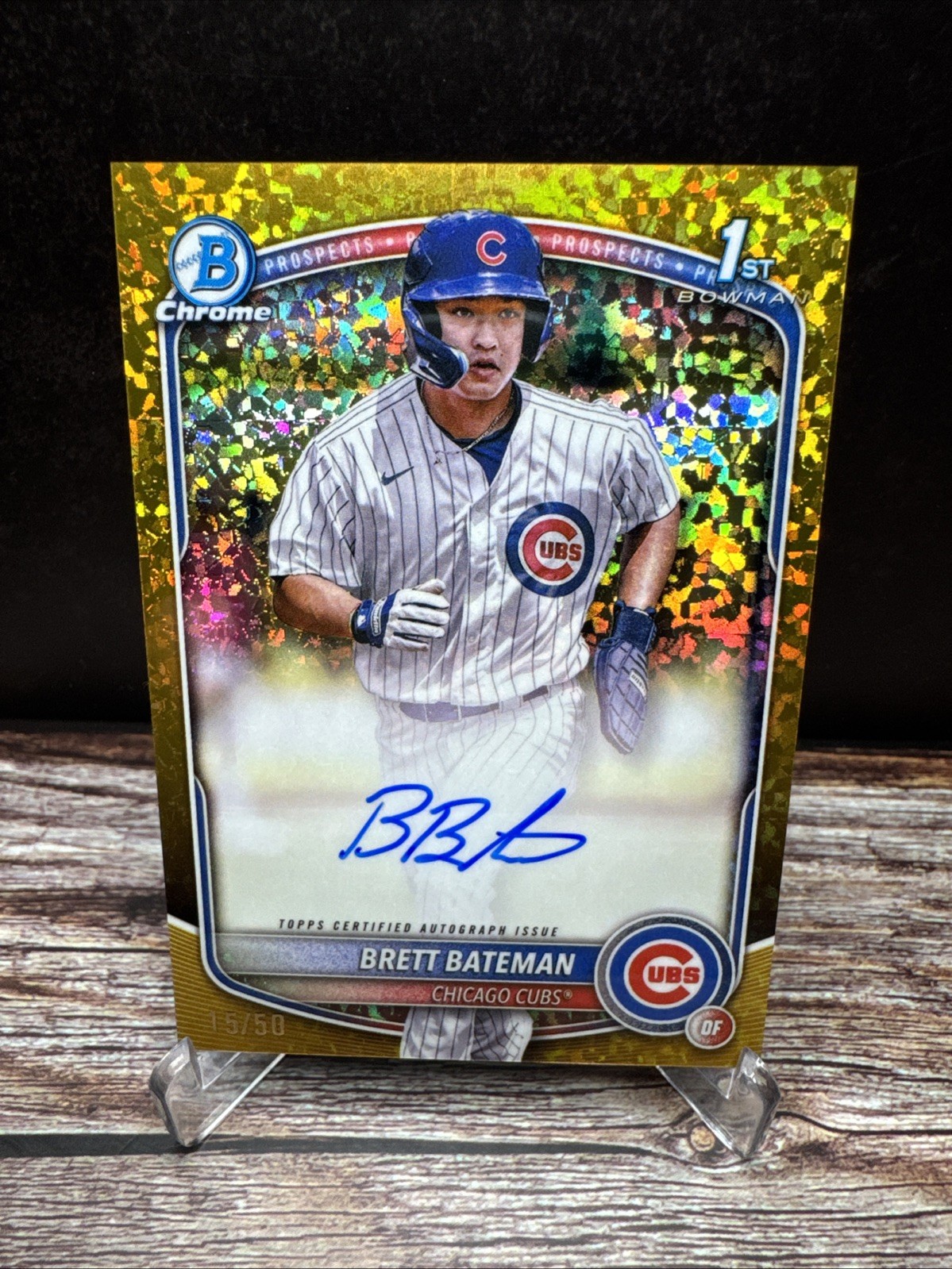 2025 Bowman Chrome Brett Bateman Prospect Gold Mini Diamond Auto /50 #CPA-BBA