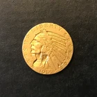 1914 P Gold US Indian Head Half Eagle $5 Coin, Pristine, Extra Fine, 90% Gold