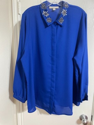 WOMAN WITHIN L (18/20)  ROYAL BLUE WITH BEADED COLLAR