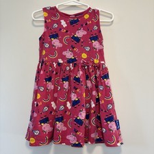 Peppa Pig Printed Sleeveless Dress Pink Rainbow Cotton Girl  s Size 2T
