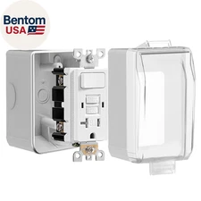 20 Amp GFCI with Switch Outdoor Electrical Outlet Box, Nonmetallic Heavy Duty Bo