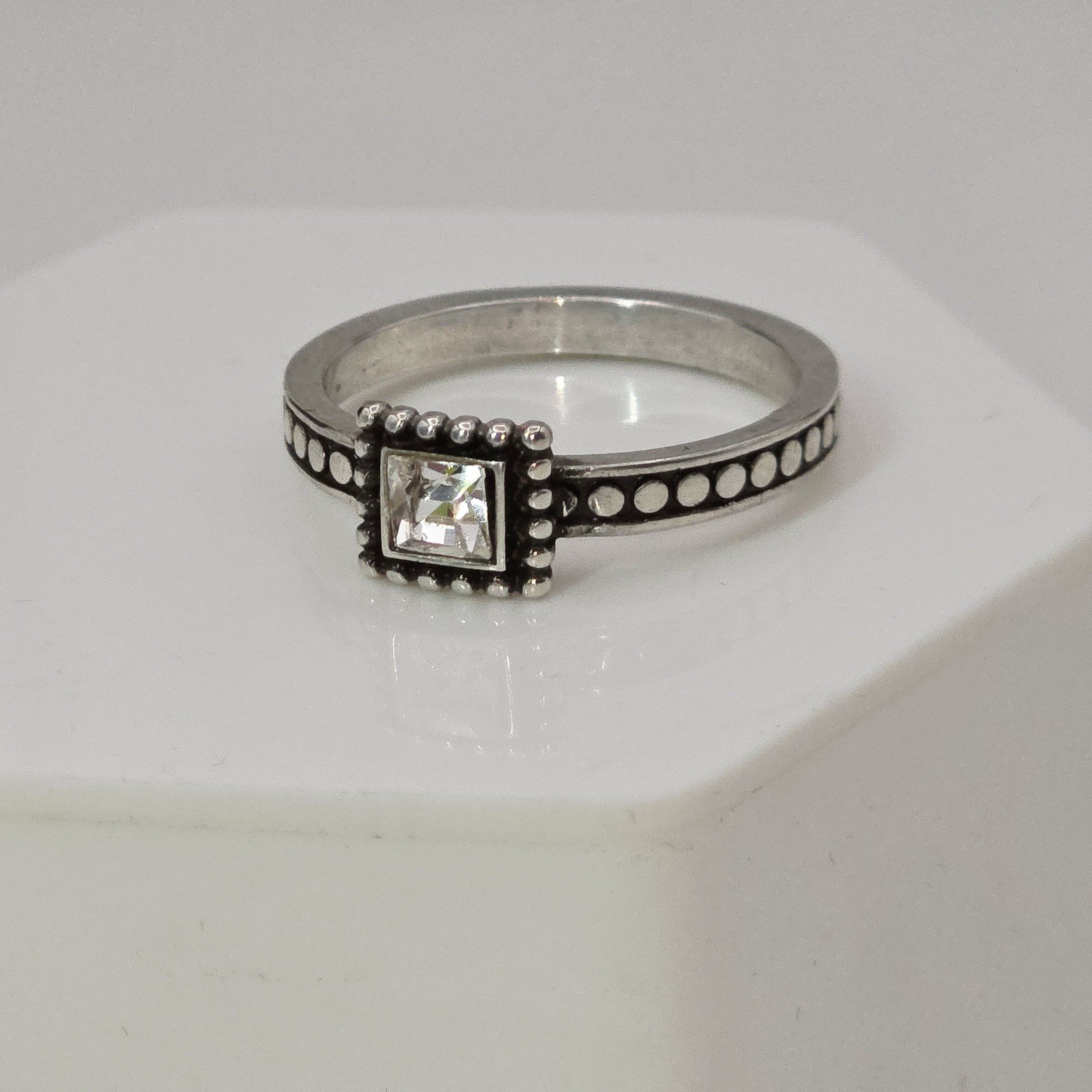Brighton Twinkle Square Crystal Stack Ring Silver… - image 2