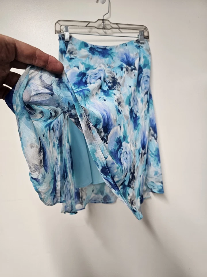 Vintage Covington Womens Fairy Grunge Skirt Size MP Blue Floral Sheer Y2K Fair - Image 2 of 4