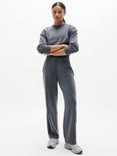 Athleta M MEDIUM Seasoft Mid Rise Straight Pant, Dark Rinse Gray Pants Soft NWT