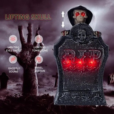 Halloween Animatronic Zombie Grabstein Gruseliger Kopf Halloween Horror Hot