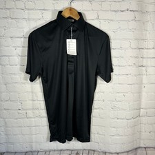 Collars  Co Men Dress Collar Polo Shirt Black Short Sleeve Performance Small