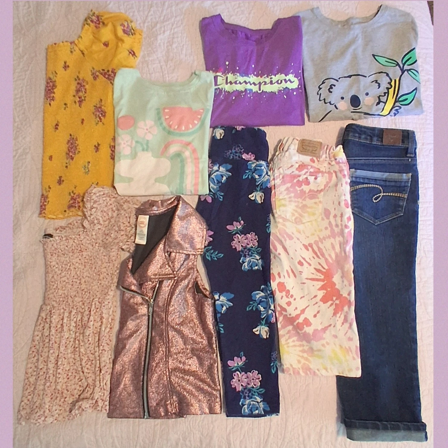 Youth Summer Tops, Capri Pants, & Metallic Vest Girls Large 10-12
Opens in a new window or tab
