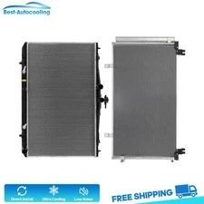 Aluminum Radiator And A/C Condenser For 2017 2018 2019-2020 Toyota Sienna 3.5L