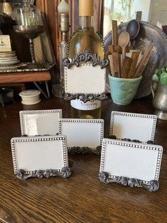 SET Of 5 GG Collection Gracious Goods Acanthus Leaf Place Card Holders Wine Tag