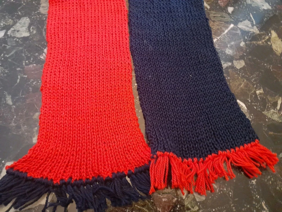 SCIARPA VINTAGE SCARF FOOTBALL CALCIO ROSSOBLU GENOA BOLOGNA CAGLIARI LANA - Immagine 4 di 4